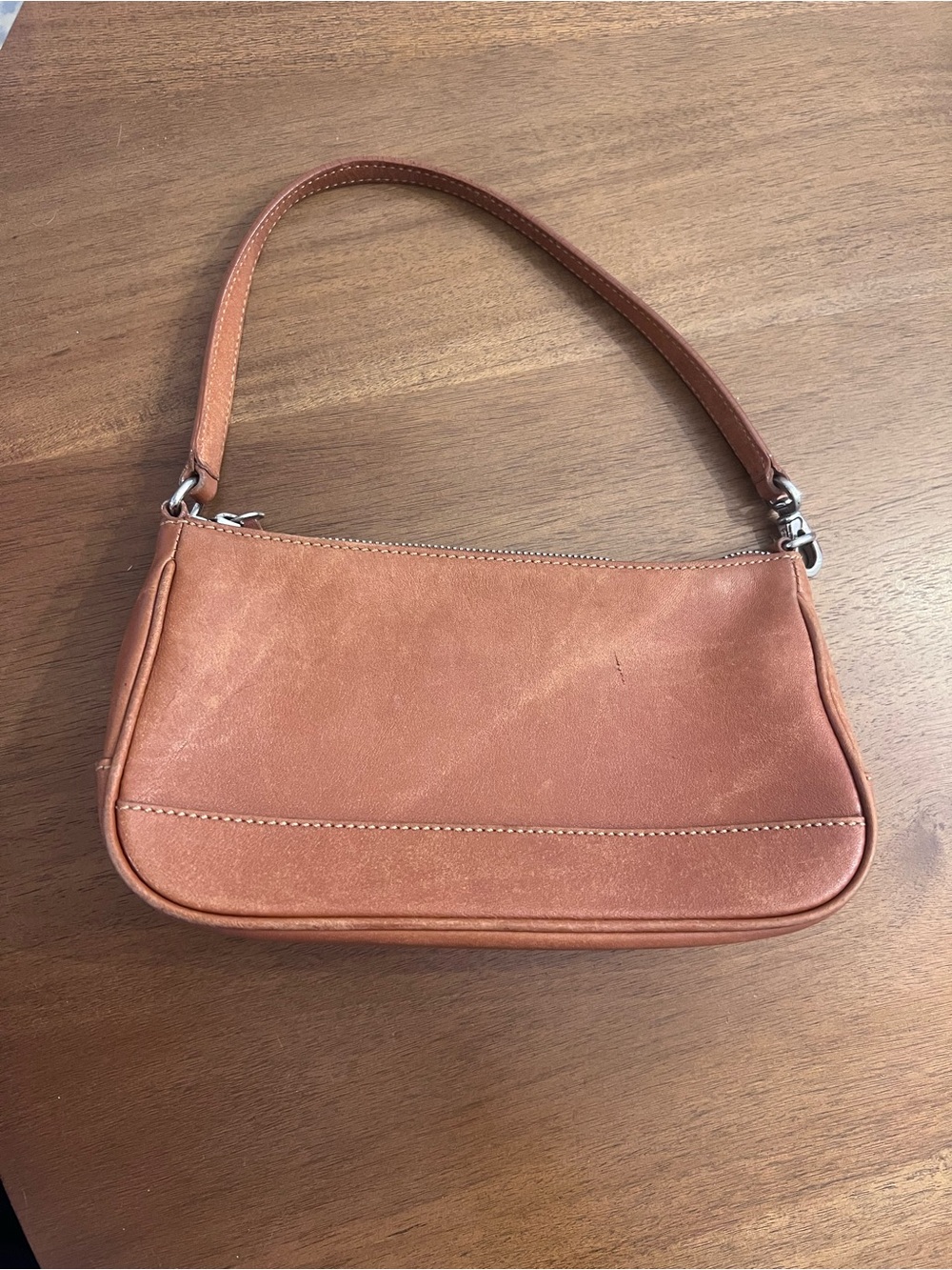 Vintage Y2K Coach 7765 Brown Leather Mini Hobo Shoulder Bag